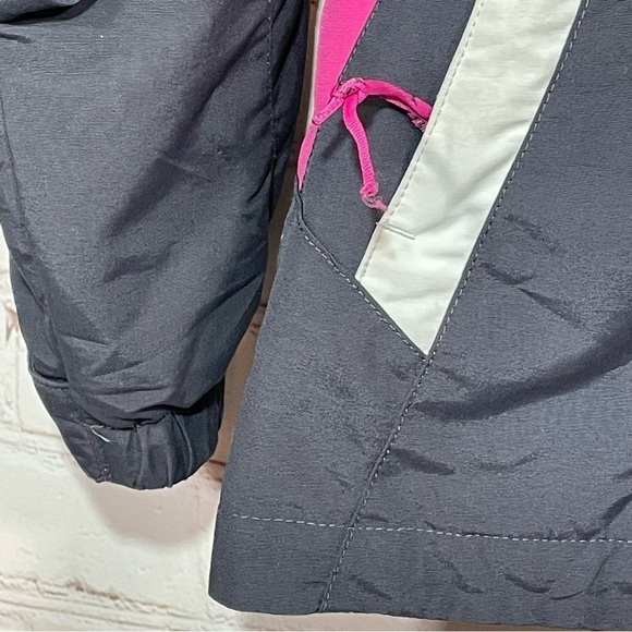 L.L.Bean Jacket Girls Medium 10-12 Gray Pink Full Zip Hooded Pockets - Picture 12 of 13